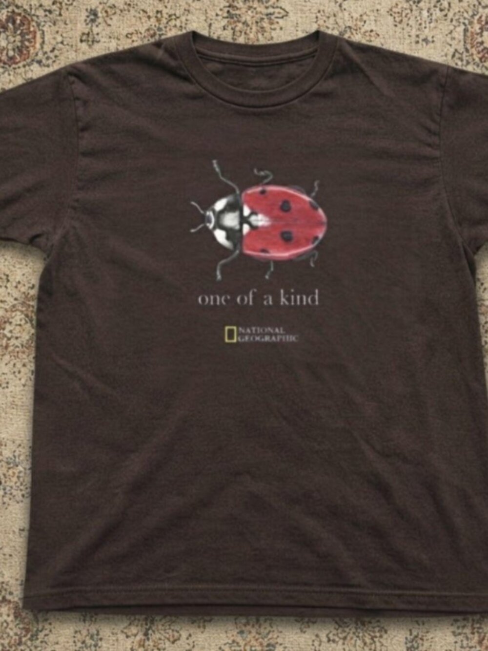 Brown National Geographic “One of a Kind” ladybug graphic t-shirt